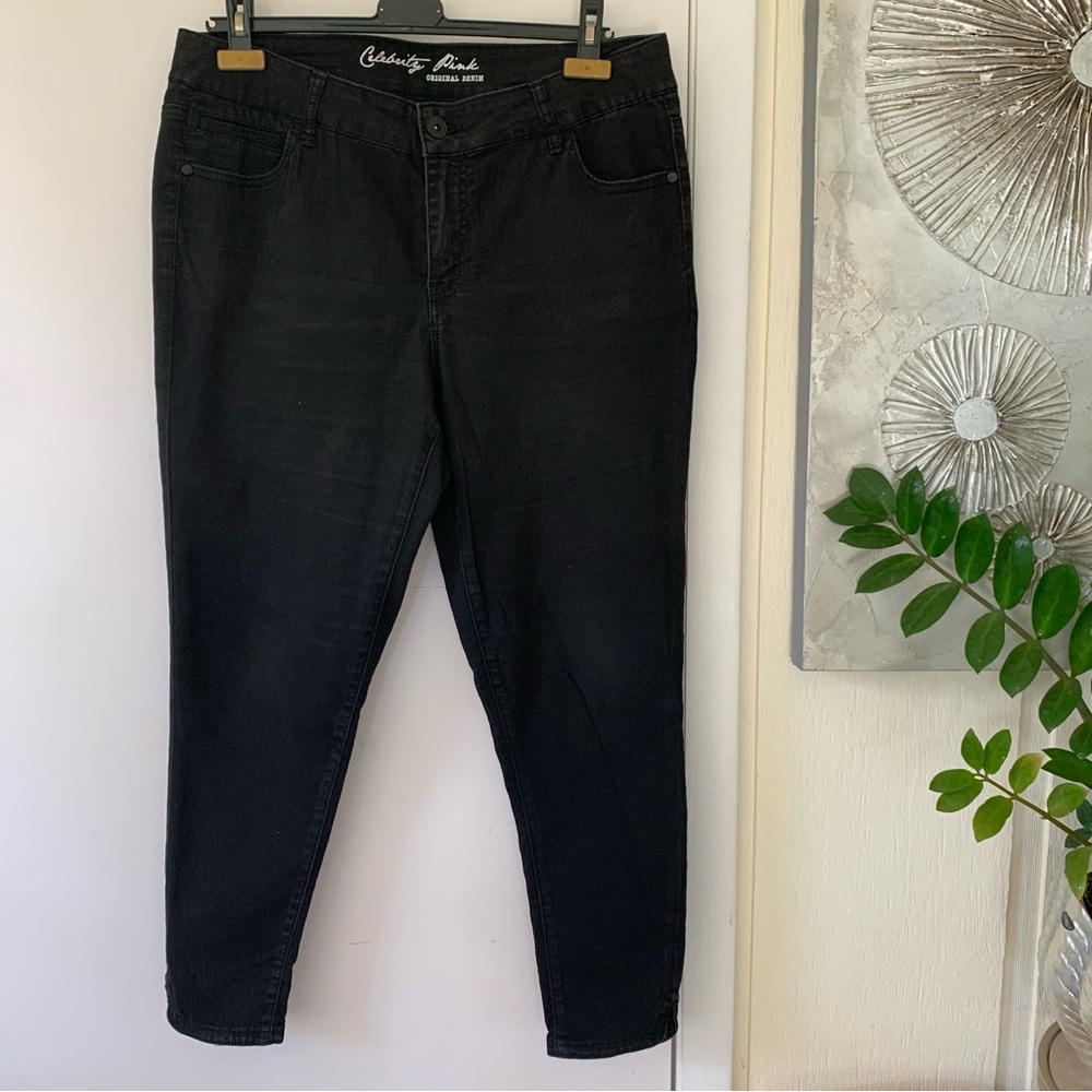 Celebrity Pink black cotton blend stretch jeans size 16